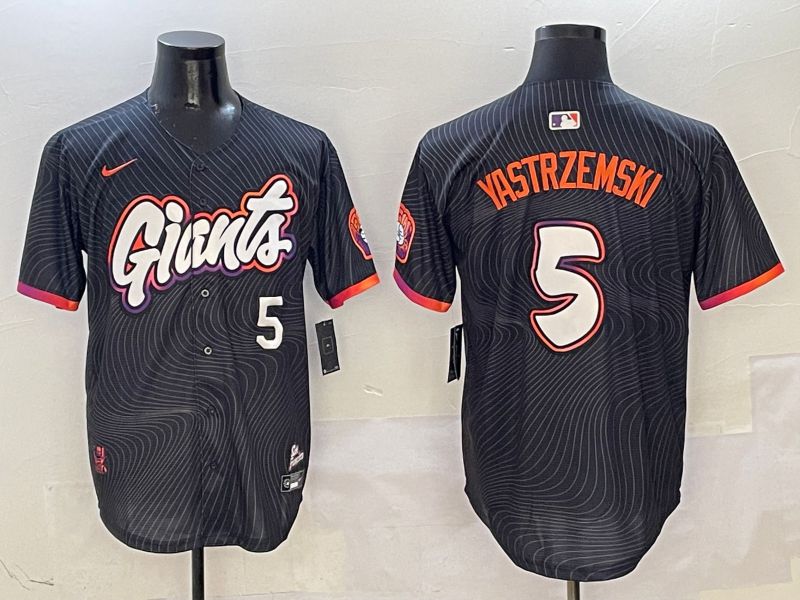 Men San Francisco Giants #5 Yastrzemski Black Second generation Joint Name Nike 2025 MLB Jersey style 6->san francisco giants->MLB Jersey